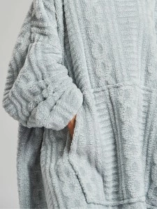 Soft plush large hoodie for home wear