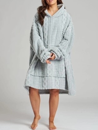 Soft plush large hoodie for home wear