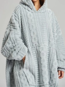 Soft plush large hoodie for home wear