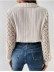 Solid color lace hollow long-sleeved V-neck pullover shirt