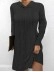Solid color long sleeve hooded pullover knitted dress