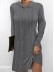 Solid color long sleeve hooded pullover knitted dress