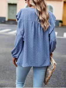 Solid color temperament casual long sleeves
