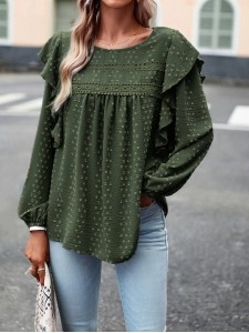 Solid color temperament casual long sleeves