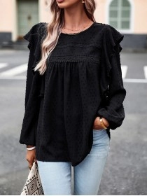 Solid color temperament casual long sleeves