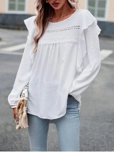 Solid color temperament casual long sleeves