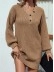 Solid Color V-neck Button Mid-length Women's Sweater Dress