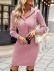 Solid Color Warm Sweater Versatile Mini Dress