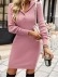 Solid Color Warm Sweater Versatile Mini Dress