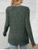 Solid pit stripe patchwork V-neck long sleeved loose fitting T-shirt