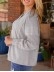 Spliced button V-neck casual top