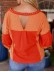 Spliced contrast cut out willow Ding V-neck top