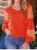 Spliced contrast cut out willow Ding V-neck top