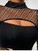 Spliced Mesh High Neck Long Sleeve T-shirt