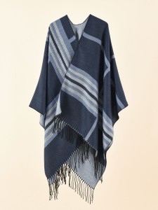 Striped Color Block Floral Color Block Shawl