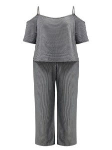 Striped rompers with straps for women