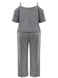 Striped rompers with straps for women