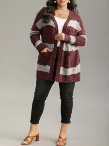 Striped sweater cardigan for women