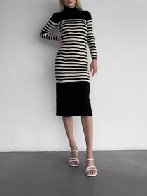 Stylish contrast striped dress