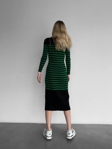 Stylish contrast striped dress