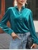 Suede metal button collar casual top