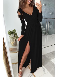 Sweet Elegant Solid Patchwork Fold V Neck Straight Dresses