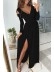 Sweet Elegant Solid Patchwork Fold V Neck Straight Dresses