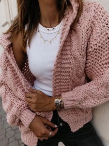 Thick Knitted Sweater Thickened Loose Cardigan Coat