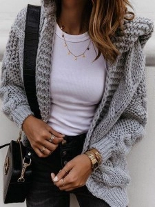 Thick Knitted Sweater Thickened Loose Cardigan Coat