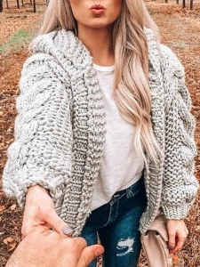 Thick Knitted Sweater Thickened Loose Cardigan Coat