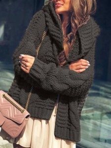 Thick Knitted Sweater Thickened Loose Cardigan Coat