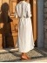 Tie Button Long Sleeve Shirt Dress