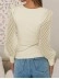 U-neck knitted patchwork transparent mesh casual top