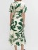 V-neck cross wrap print dress long skirt