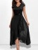 V-neck sleeveless lace mesh maxi skirt
