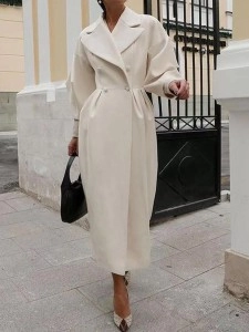 Vintage Palace Style Lantern Sleeve Woolen Coat Long Coat