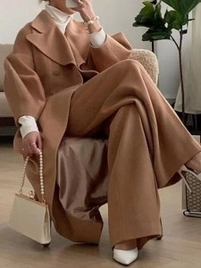 Vintage Palace Style Lantern Sleeve Woolen Coat Long Coat