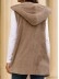 Vintage Solid Pockets Hoodie Casual Sleeveless Vest Outerwear