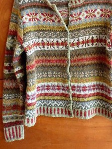Vintage Tribal Geometry Rainbow Button Comfy Sweater