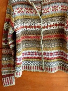 Vintage Tribal Geometry Rainbow Button Comfy Sweater