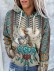 Vintage Western Elephant Print Hoodie