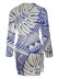 Waist slimming pleated element print elegant dress mini skirt