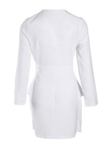 Waist slimming pleated elements elegant dress mini skirt
