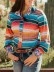 Western contrast stripe print long sleeve shirt