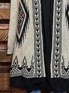 Western Geometric Print Vintage Duster Kimono