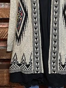 Western Geometric Print Vintage Duster Kimono