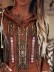 Western Print Long Sleeve Casual Hoodie