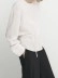 White crew neck pullover drawstring element shirt