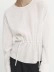 White crew neck pullover drawstring element shirt