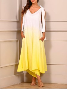 Women Casual Gradient Print Elegant Dress